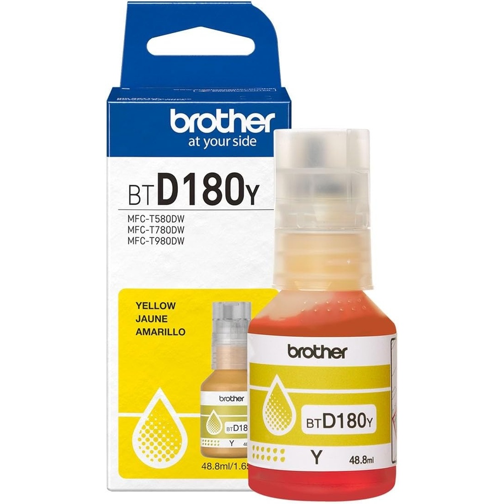 image:imageBrother Genuine BTD180C High Yield Cyan Ink Bottle for use with INKvestment Tank 580 780 and 980 PrintersYellow