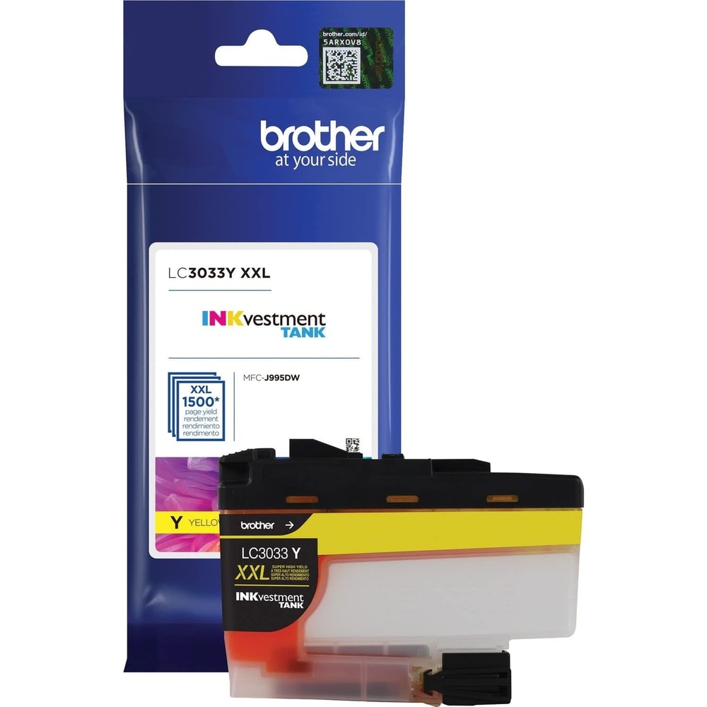 image:imageBrother Genuine LC3033C Single Pack Super HighYield Cyan INKvestment Tank Ink Cartridge Page Yield Up to 1500 Pages LC3033 Amazon Dash Replenishment CartridgeYellow
