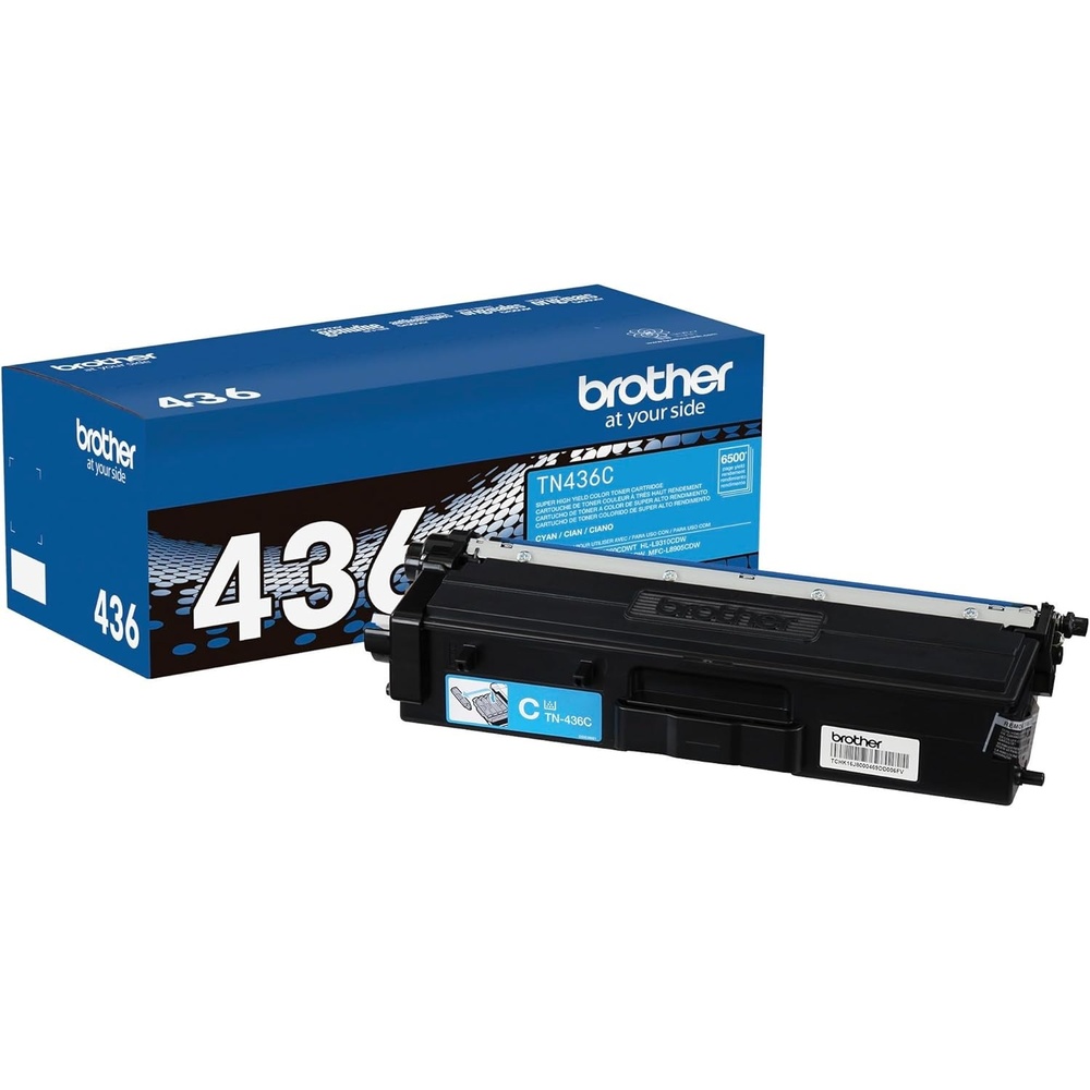 image:imageBrother Genuine Super High Yield Toner Cartridge TN436C Replacement Cyan Toner Yield up to 6500 Pages Amazon Dash Replenishment CartridgeCyan