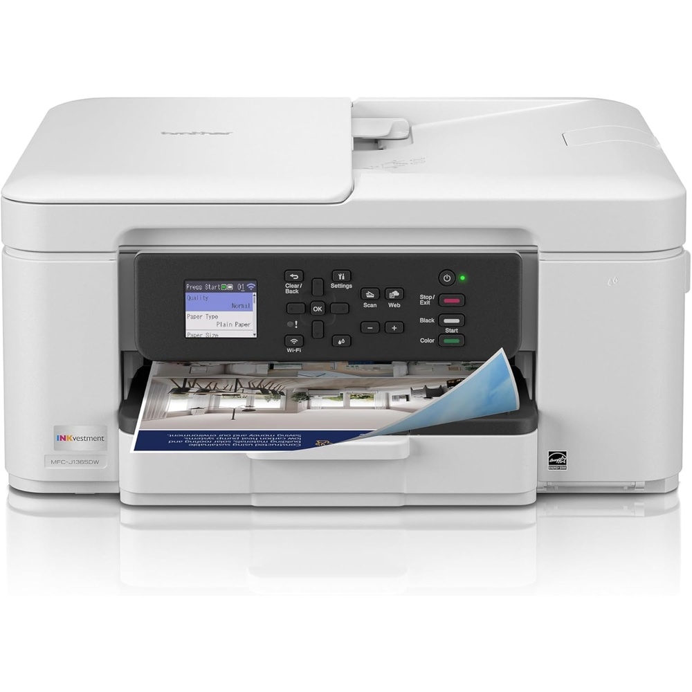 image:imageBrother INKvestment 1365 Wireless Color Inkjet AllinOne Printer with Automatic Duplex Printing and 18 Color Display Includes Refresh Subscription Trial1 MFCJ1365DWUpgraded Version MFCJ1365DW Adds Duplex