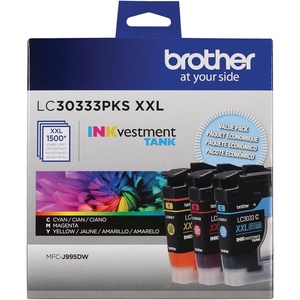 image:imageBrother Genuine LC3033C Single Pack Super HighYield Cyan INKvestment Tank Ink Cartridge Page Yield Up to 1500 Pages LC3033 Amazon Dash Replenishment CartridgeColors