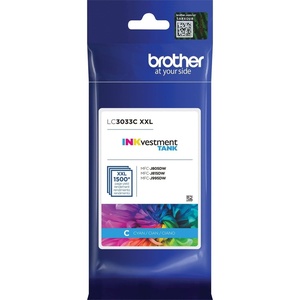 image:imageBrother Genuine LC3033C Single Pack Super HighYield Cyan INKvestment Tank Ink Cartridge Page Yield Up to 1500 Pages LC3033 Amazon Dash Replenishment CartridgeCyan