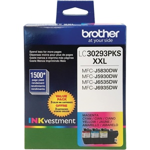 image:imageBrother LC3029 Color CMY Ink Cartridges LC30293PKS Super High Yield 3PackCyanMagentaYellowColors