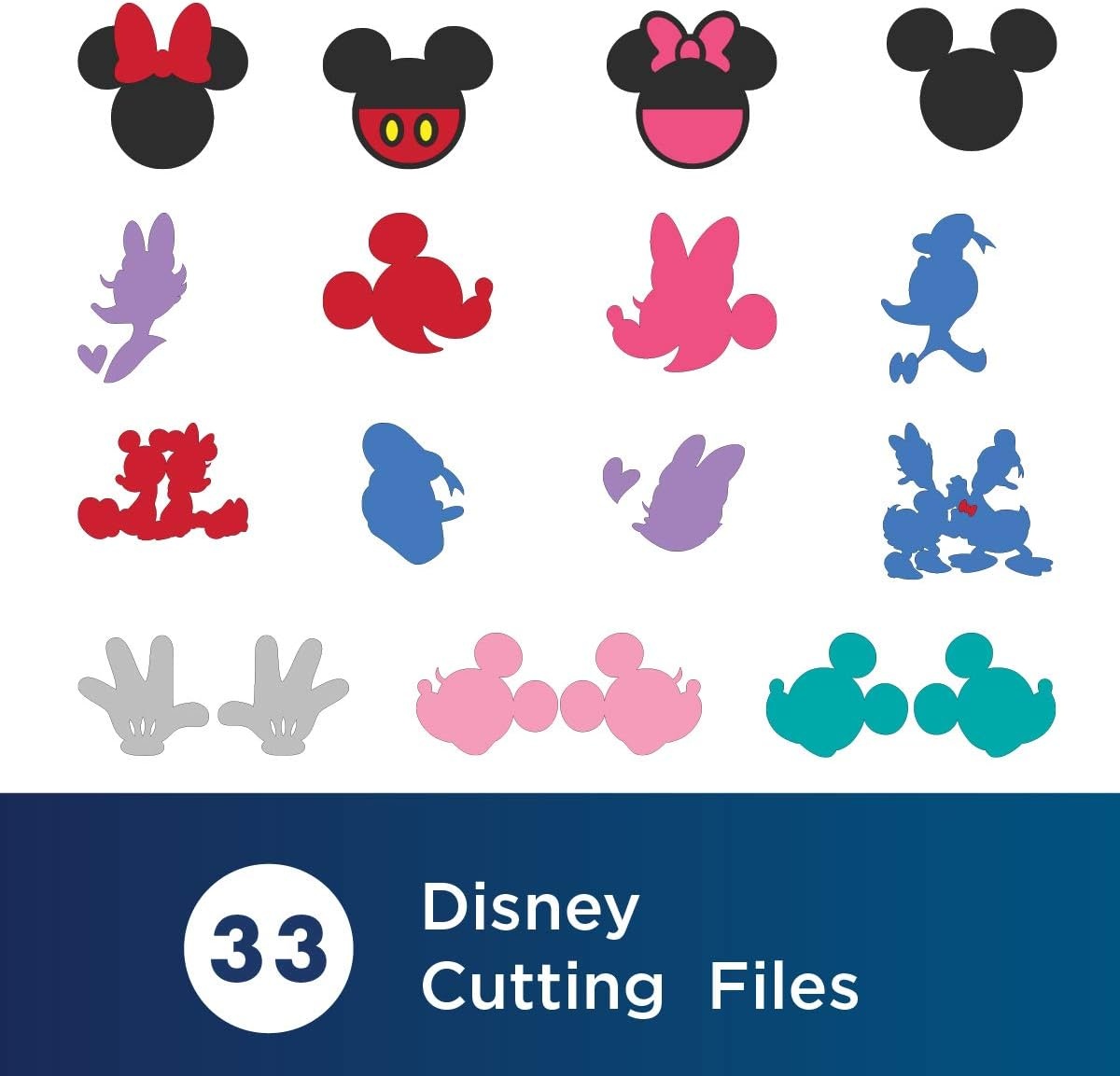 image:imageBrother ScanNCut Disney Pattern Collection 3 CADSNP03 Mickey and Friends Appliques Includes 33 Intricate Designs for Home Dcor Vinyl Wall Art Ironon Transfers for Clothing and More