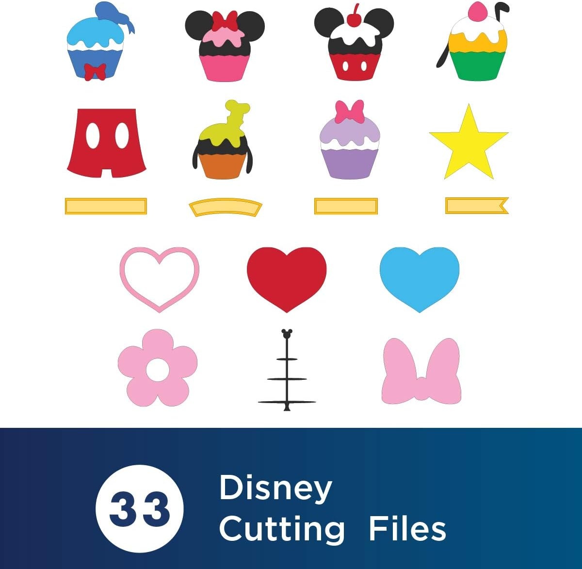 image:imageBrother ScanNCut Disney Pattern Collection 3 CADSNP03 Mickey and Friends Appliques Includes 33 Intricate Designs for Home Dcor Vinyl Wall Art Ironon Transfers for Clothing and More