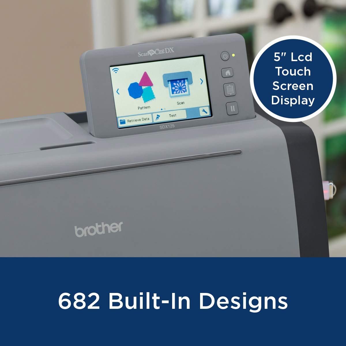 image:imageBrother ScanNCut SDX125E Electronic DIY Cutting Machine with Scanner Make Custom Stickers Vinyl Wall Art Greeting Cards and More with 682 Included PatternsTitaniumGrey