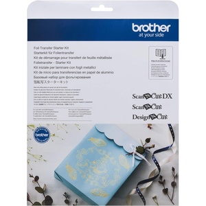image:imageBrother ScanNCut Foil Transfer Starter Kit CAFTKIT1 Metallic Accents for Greeting Cards Gift Tags and More Accessory Set with Sheets Glue Pen Pressing Tool 50 Patterns