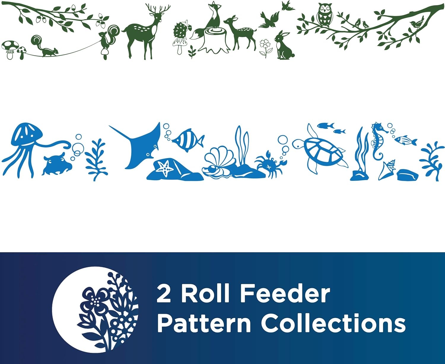 image:imageBrother ScanNCut DX Animal Pattern Collection for Roll Feeder CADXRFDP01 Includes 29 Designs with Sea Creatures and Woodland Animals Make Vinyl Wall Decals Up to 6 Long White