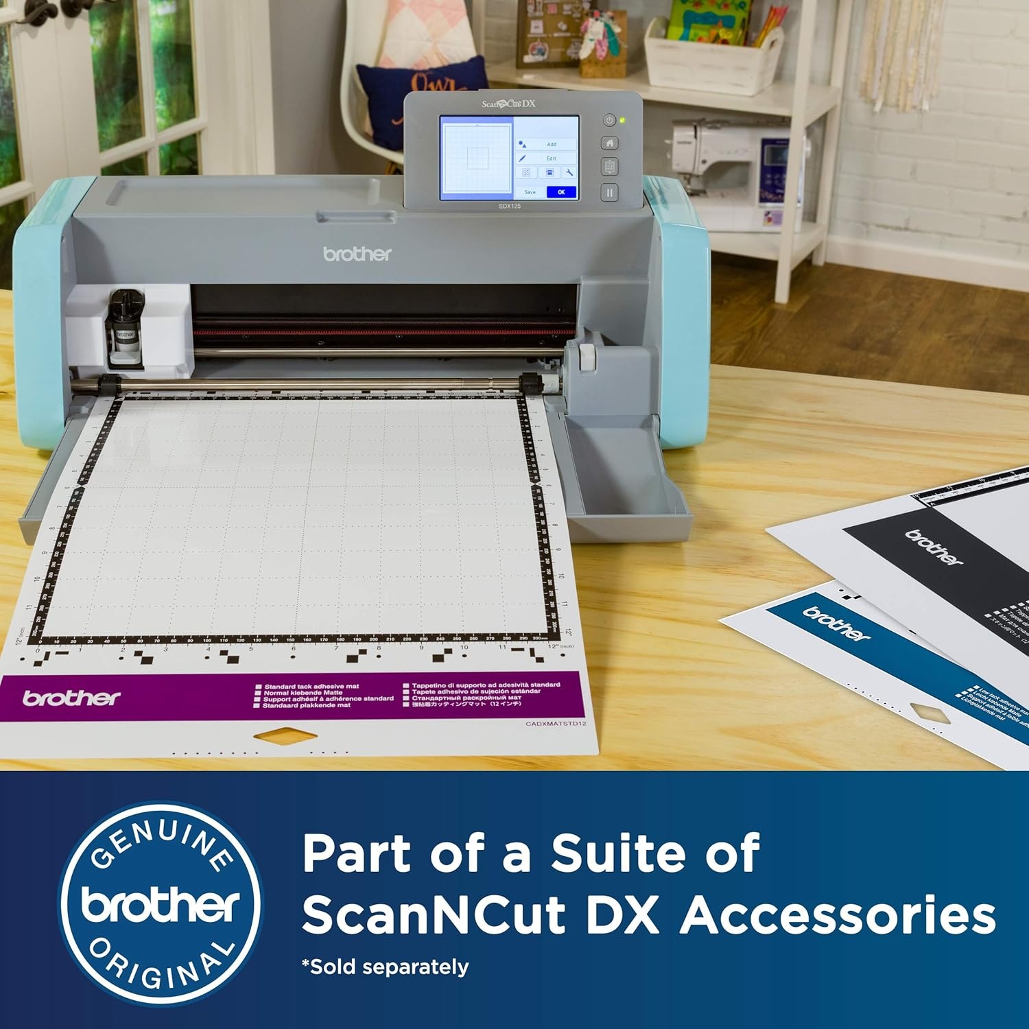 image:imageBrother ScanNCut DX Mat CADXMATSTD24 Large 12 x 24 Standard Tack Adhesive for Cardstock Vinyl Foam and More Replacement Accessory12 x 12 Standard Tack