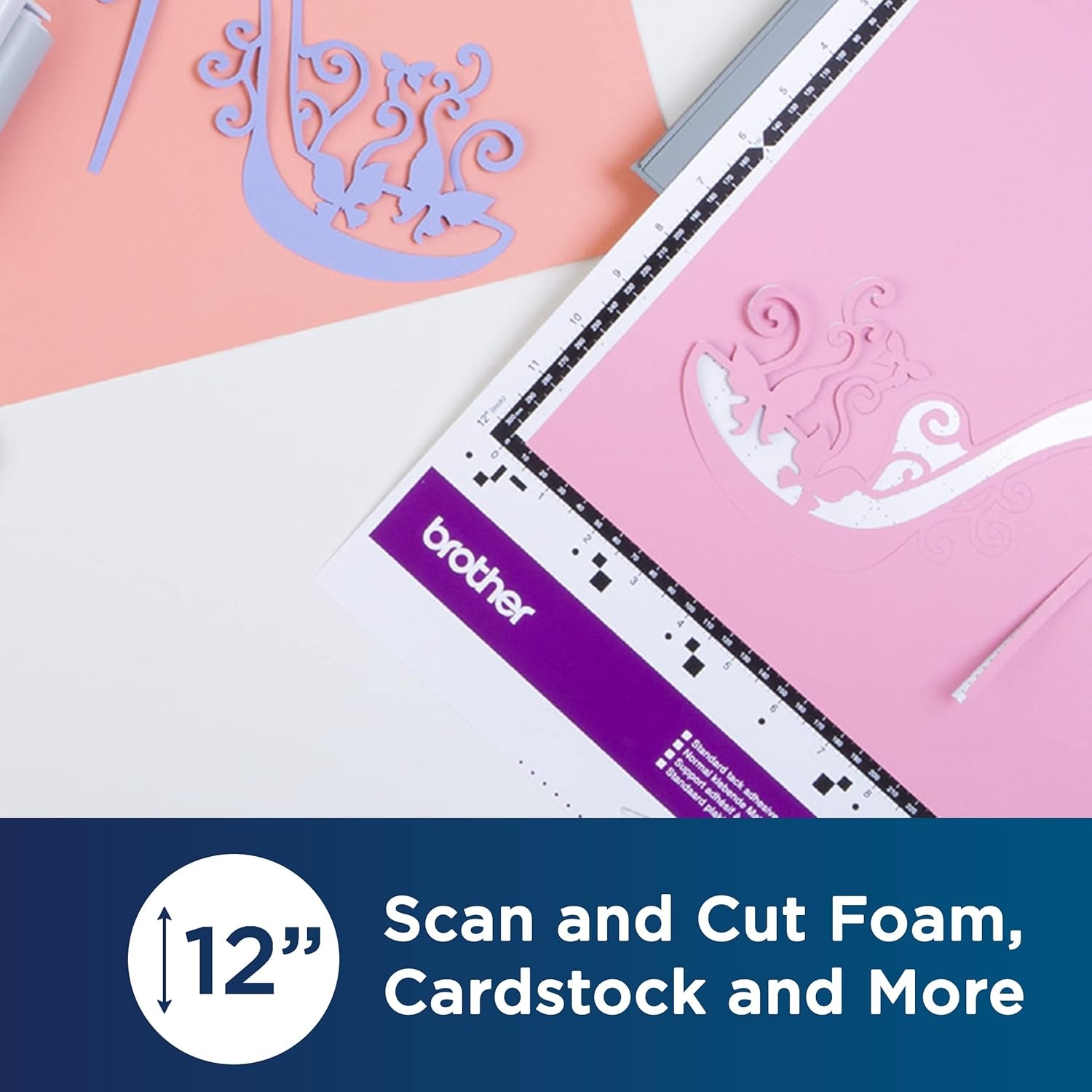 image:imageBrother ScanNCut DX Mat CADXMATSTD24 Large 12 x 24 Standard Tack Adhesive for Cardstock Vinyl Foam and More Replacement Accessory12 x 12 Standard Tack