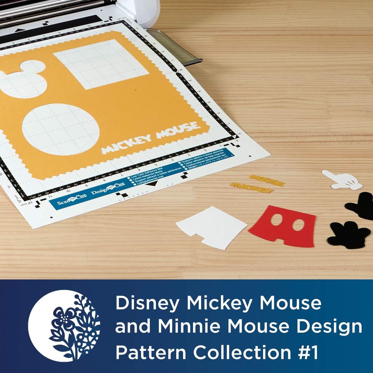 image:imageBrother ScanNCut Disney Pattern Collection 1 CADSNP01 Classic Mickey amp Minnie Mouse 26 Designs Disney Vinyl Decals DIY Valentines Cards Appliques with Mickey Ears Gloves Hearts Banners amp More