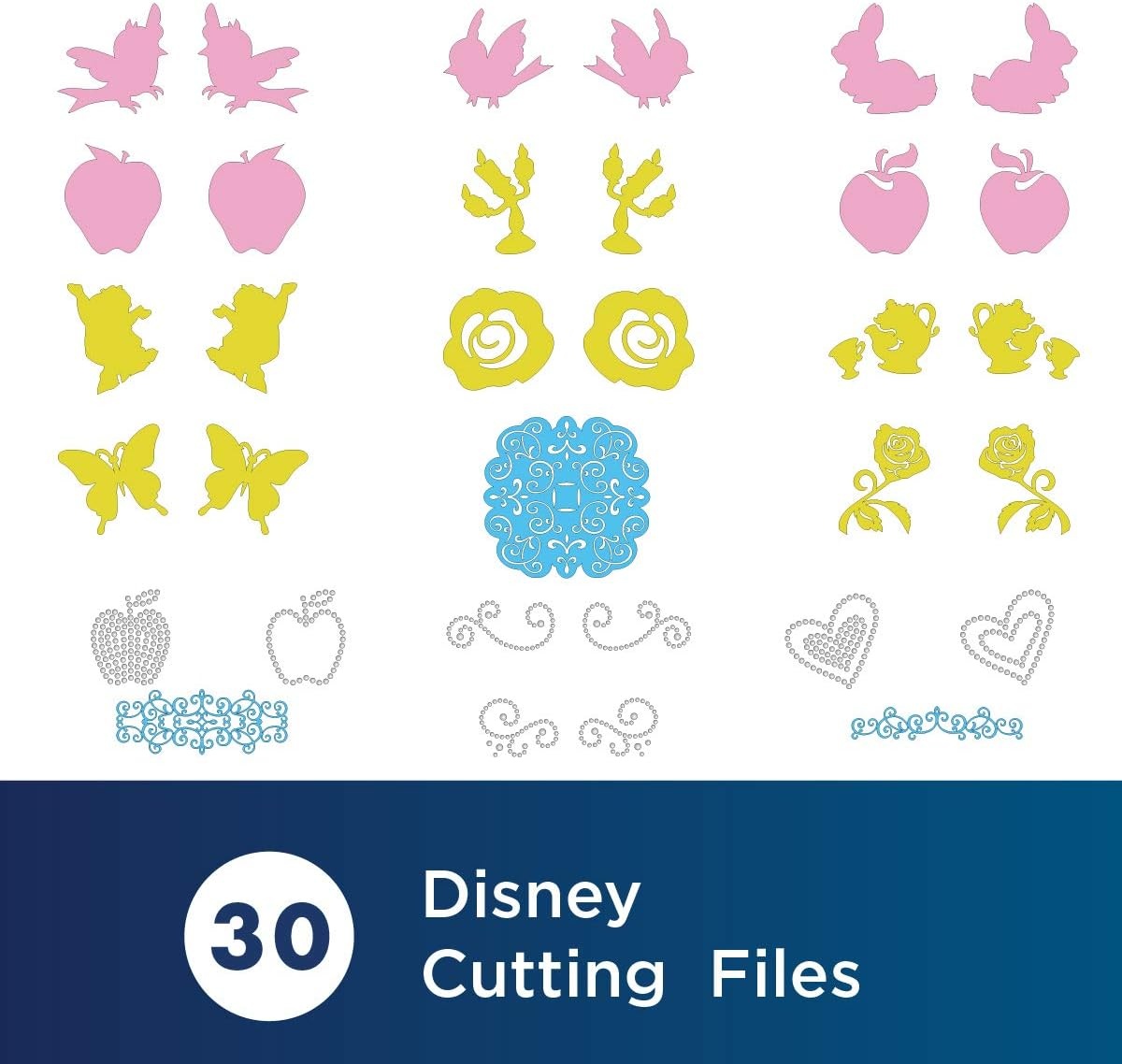 image:imageBrother ScanNCut Disney Snow White and Belle Paper Craft Collection CADSNP06 Includes 30 Intricate Designs for Shadowboxes PopUp Cards Rhinestone Templates and More