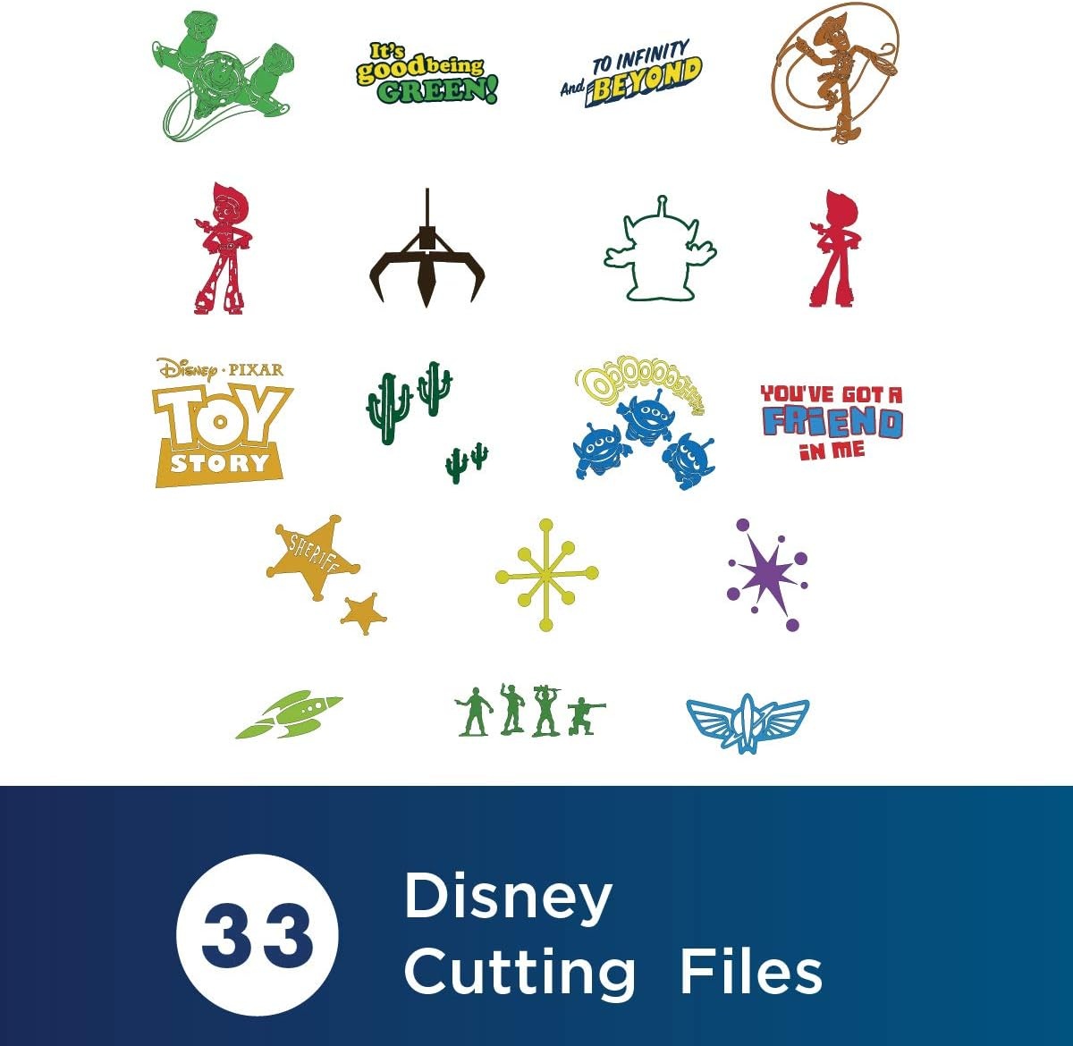 image:imageBrother ScanNCut Disney and Pixar Toy Story HomeDeco Pattern Collection 1 CADSNP05 Includes 33 Intricate Designs with Buzz Lightyear Woody Jesse Aliens and More