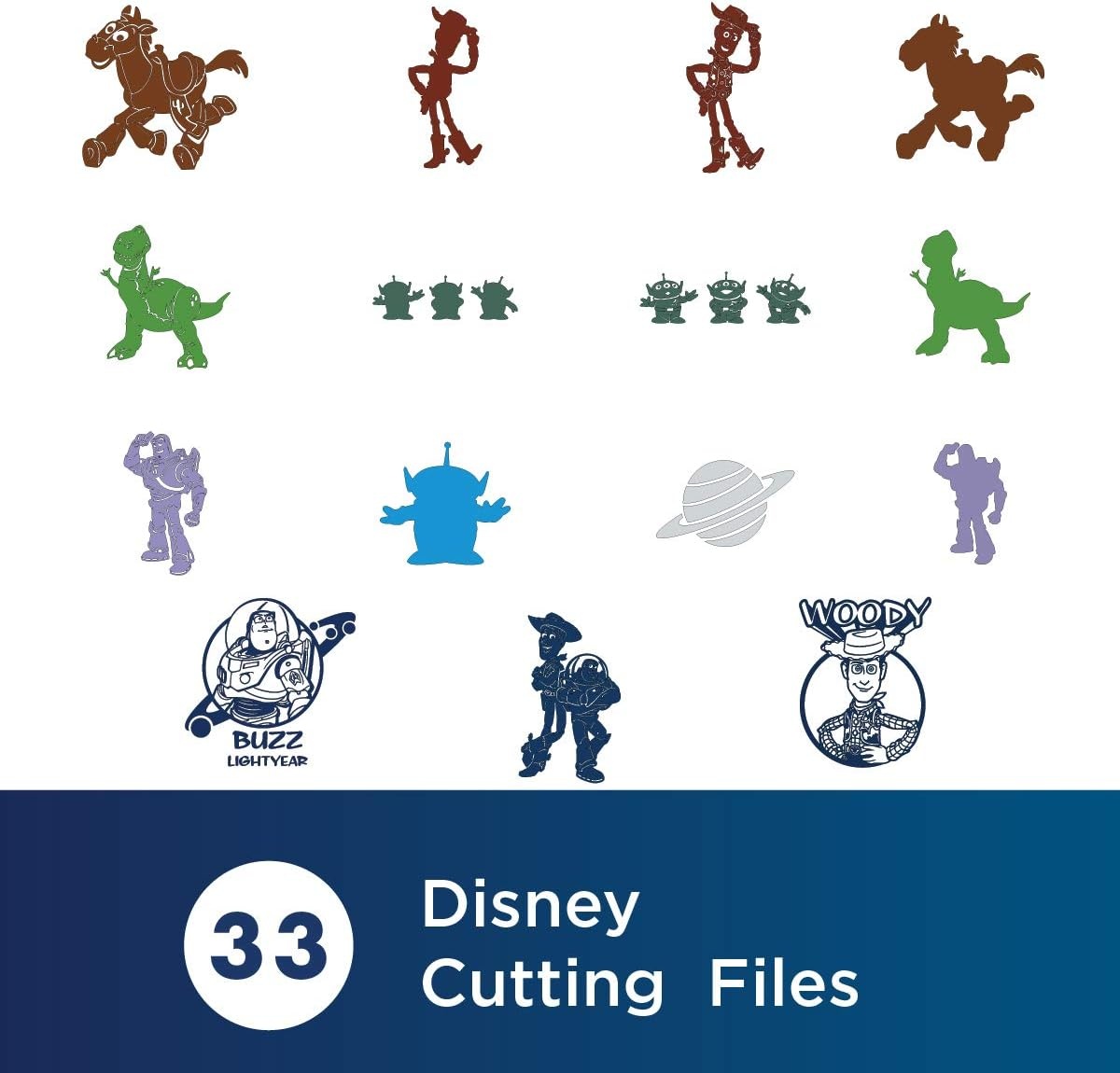 image:imageBrother ScanNCut Disney and Pixar Toy Story HomeDeco Pattern Collection 1 CADSNP05 Includes 33 Intricate Designs with Buzz Lightyear Woody Jesse Aliens and More