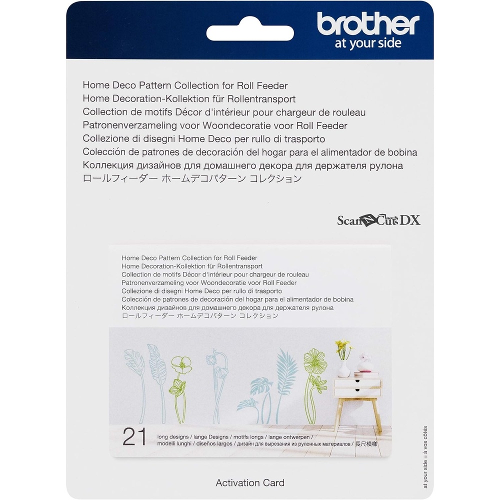 image:imageBrother ScanNCut DX Home Deco Pattern Collection for Roll Feeder CADXRFDP02 Includes 21 Designs with Tropical Plants Flowers Frames and More Make Vinyl Wall Decals up to 6 Long White