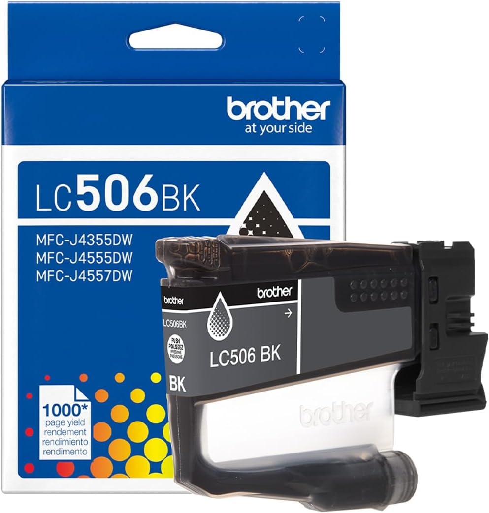 image:imageBrother Genuine LC506BK Standard Yield Black Ink Cartridge for use INKvestment 4355 4555 and 4557 PrintersBlack