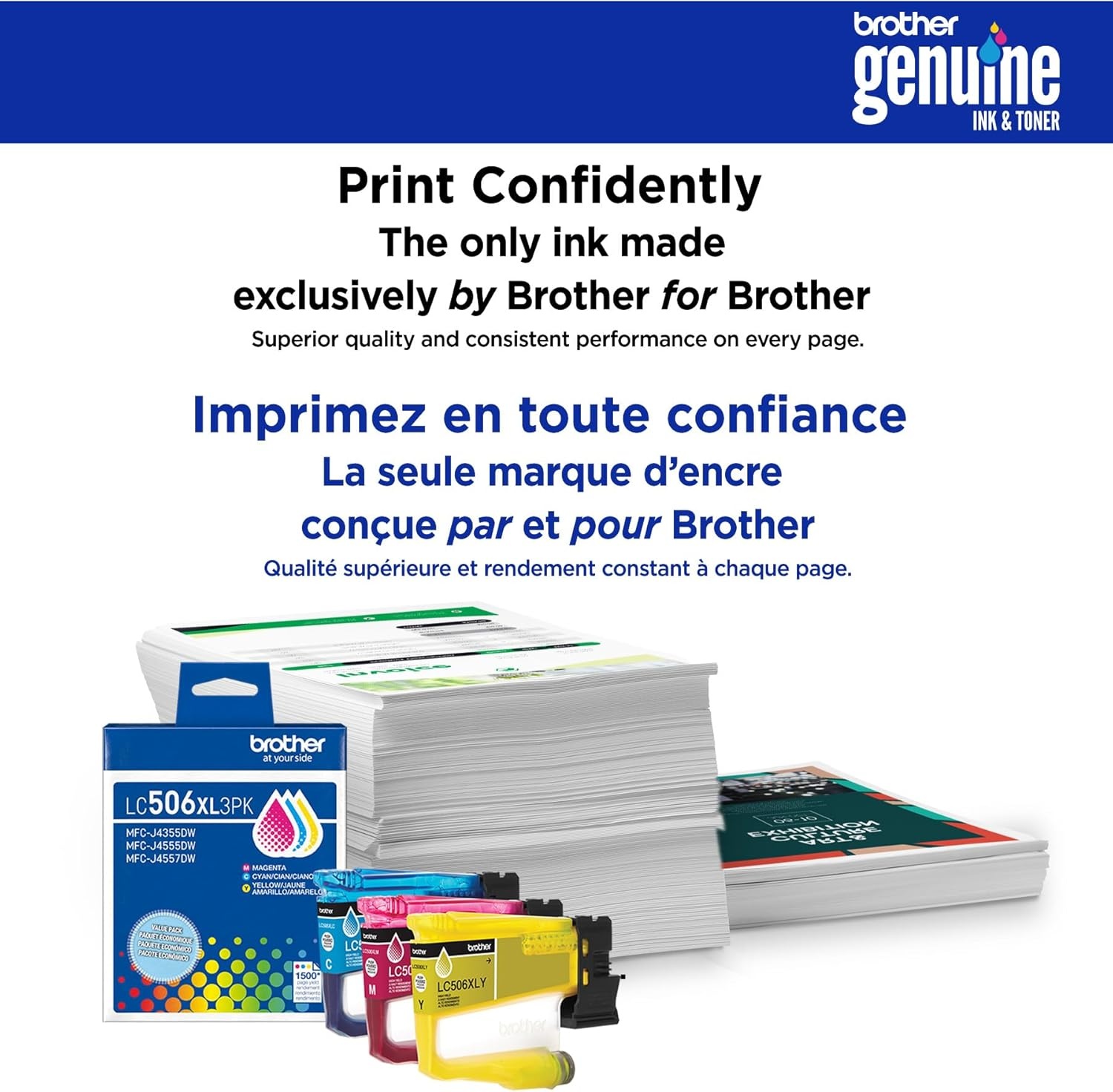 image:imageBrother Genuine LC506BK Standard Yield Black Ink Cartridge for use INKvestment 4355 4555 and 4557 PrintersBlack