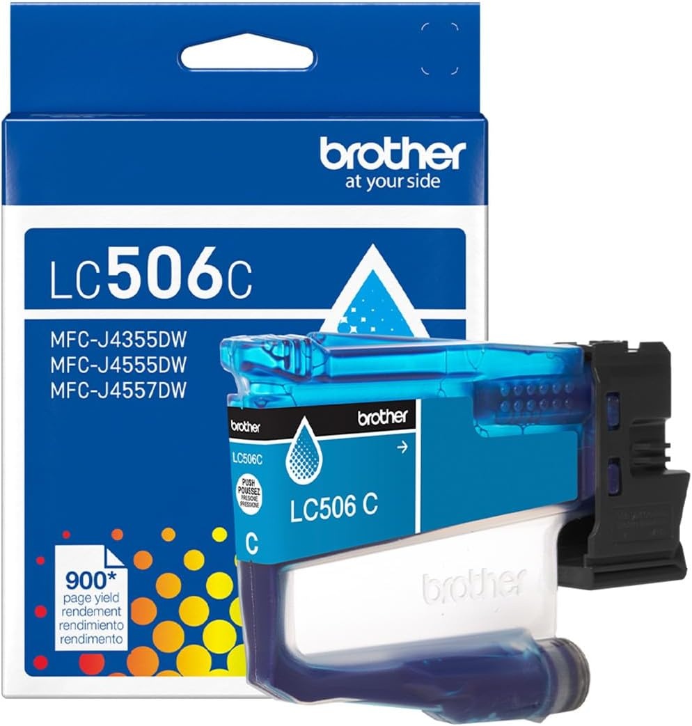 image:imageBrother Genuine LC506BK Standard Yield Black Ink Cartridge for use INKvestment 4355 4555 and 4557 PrintersCyan