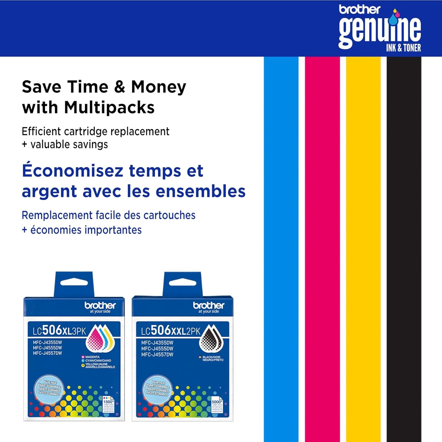 image:imageBrother Genuine LC506BK Standard Yield Black Ink Cartridge for use INKvestment 4355 4555 and 4557 PrintersCyan