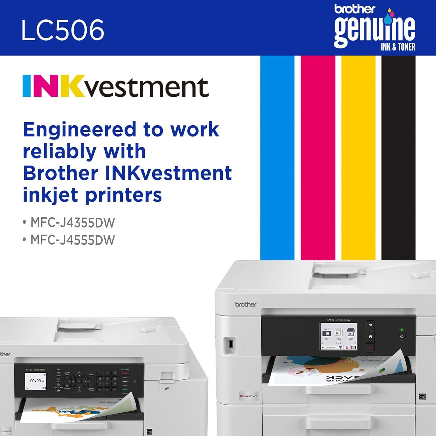 image:imageBrother Genuine LC506BK Standard Yield Black Ink Cartridge for use INKvestment 4355 4555 and 4557 PrintersCyan