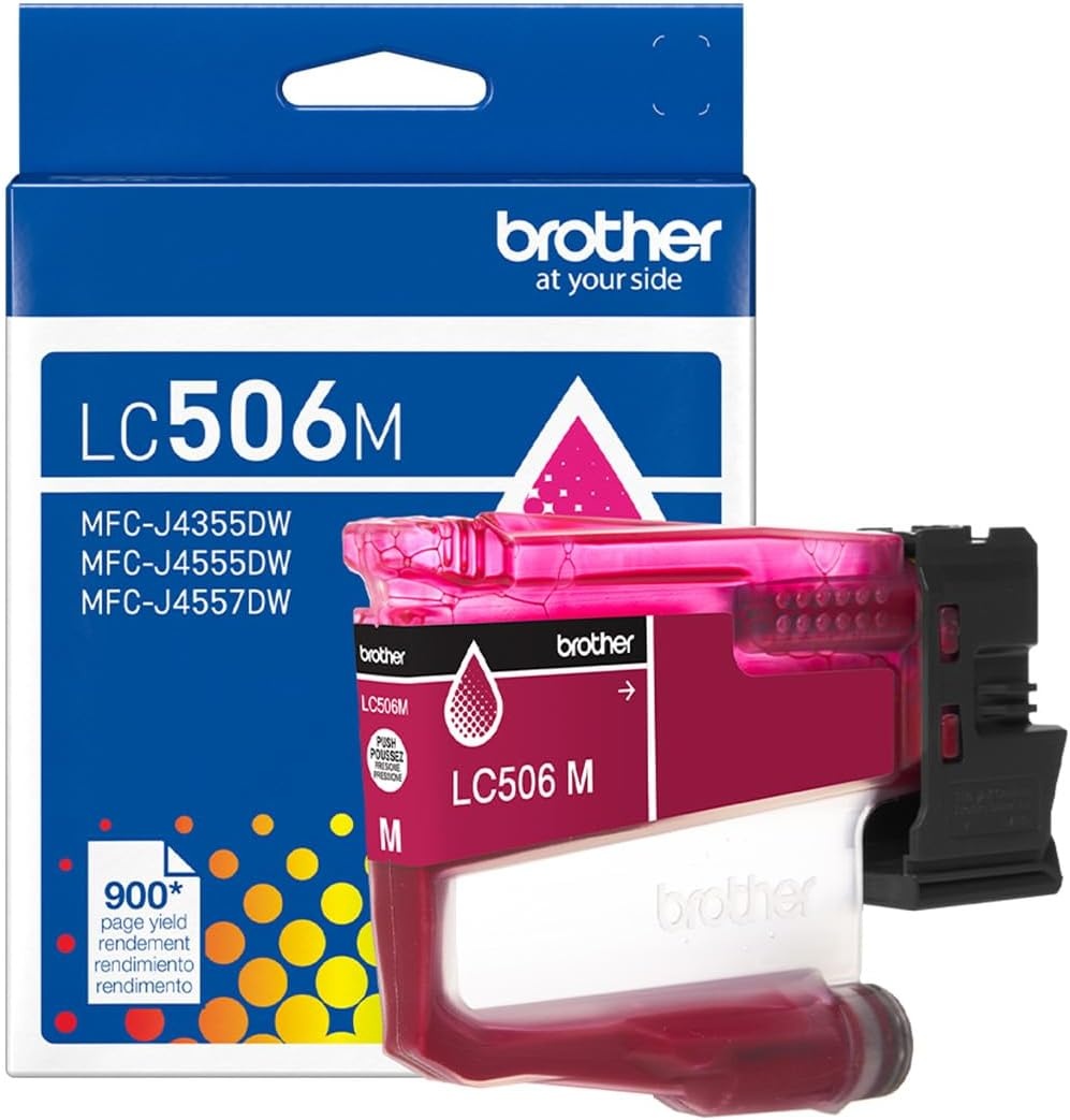 image:imageBrother Genuine LC506BK Standard Yield Black Ink Cartridge for use INKvestment 4355 4555 and 4557 PrintersMagenta