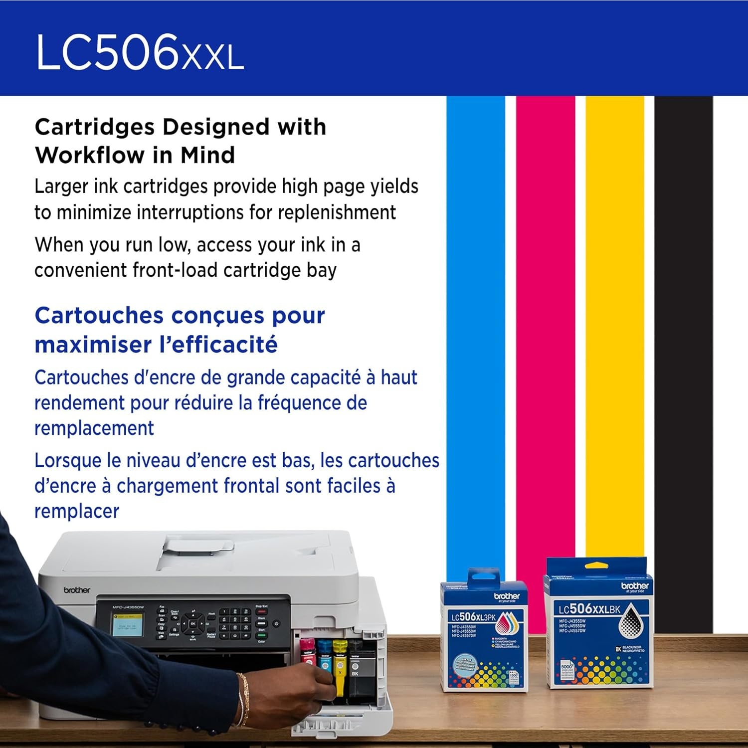 image:imageBrother Genuine LC506BK Standard Yield Black Ink Cartridge for use INKvestment 4355 4555 and 4557 PrintersMagenta