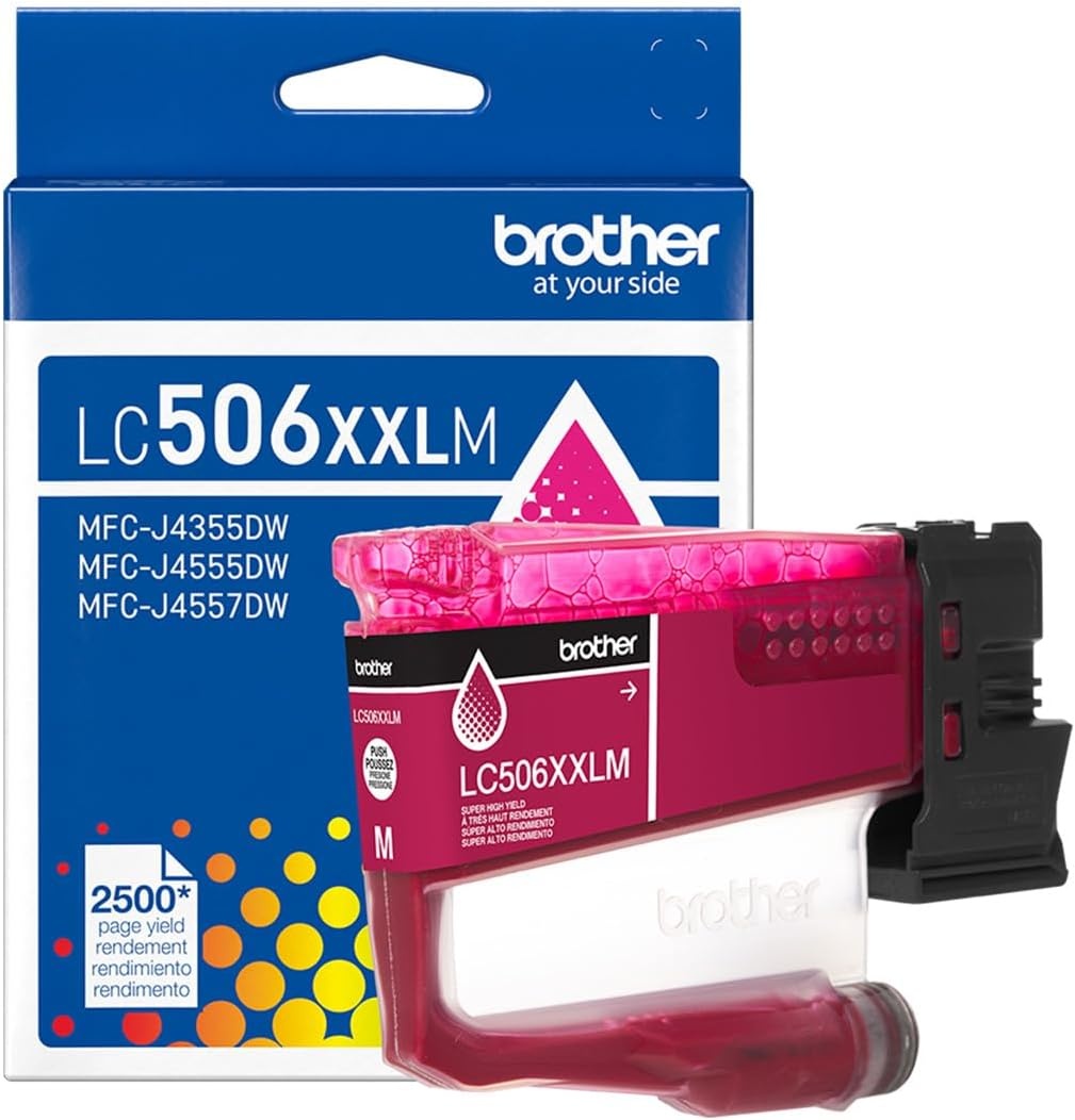 image:imageBrother Genuine LC506BK Standard Yield Black Ink Cartridge for use INKvestment 4355 4555 and 4557 PrintersMagenta