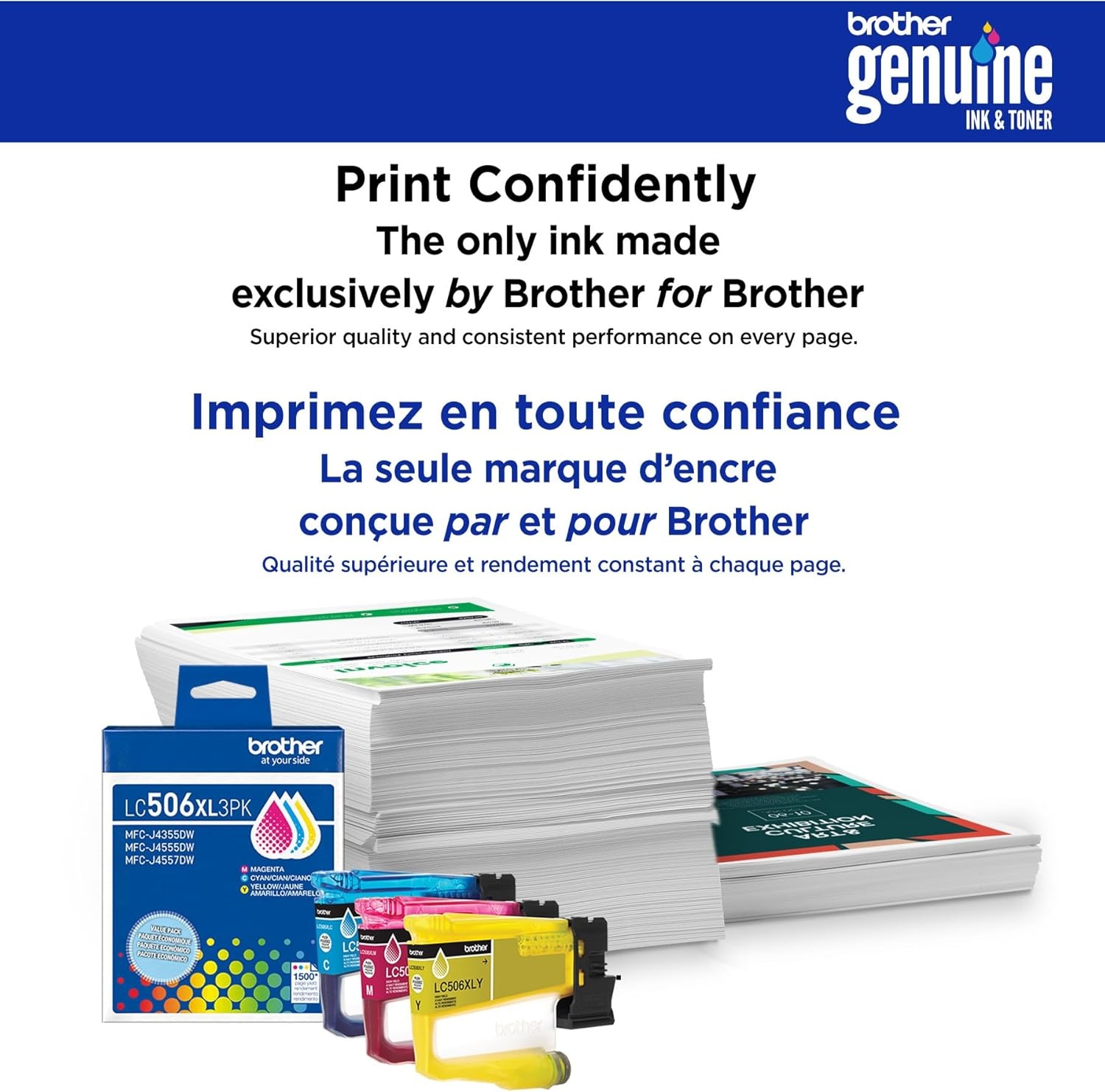 image:imageBrother Genuine LC506BK Standard Yield Black Ink Cartridge for use INKvestment 4355 4555 and 4557 PrintersYellow