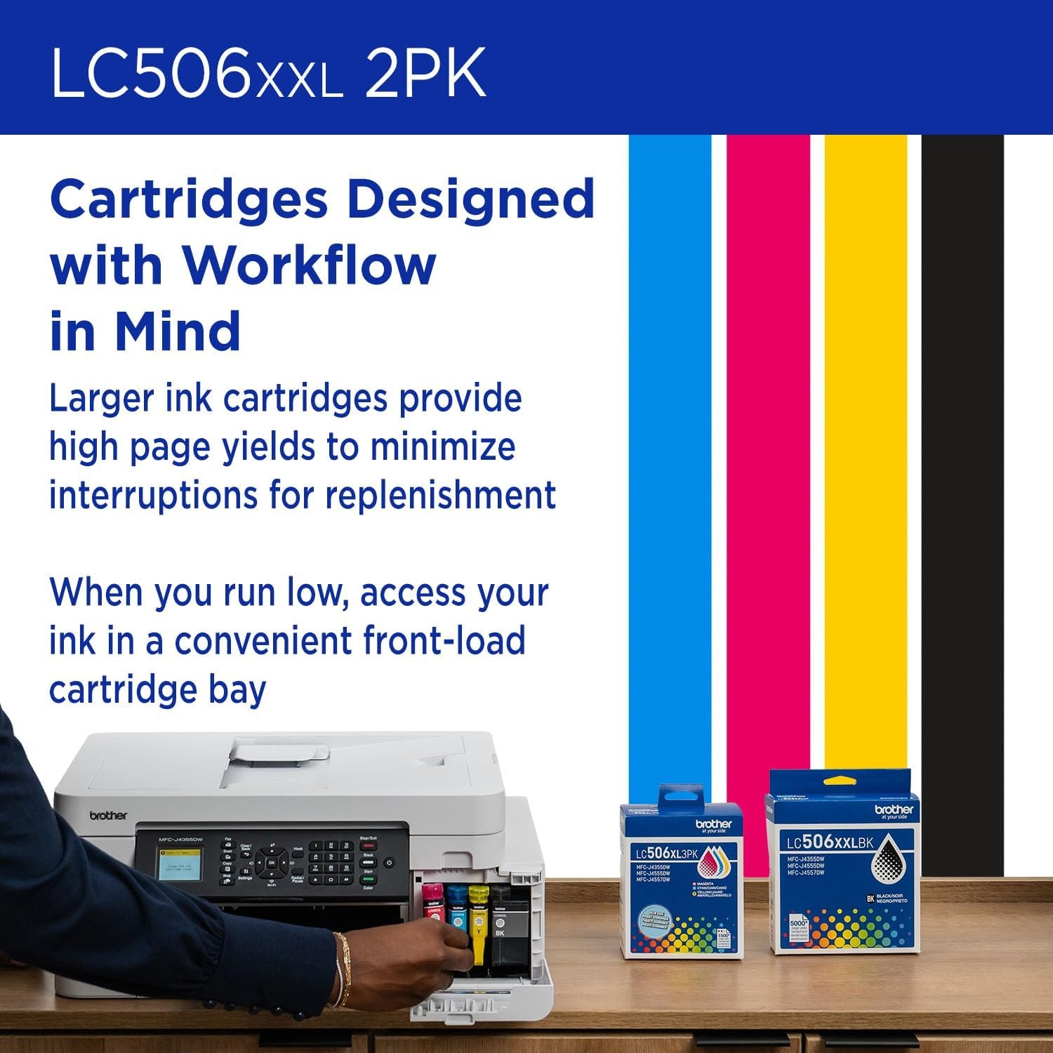 image:imageBrother Genuine LC506XXL2PK Twin Pack Super High Yield Black Ink Cartridges for use INKvestment 4355 4555 and 4557 PrintersBlack
