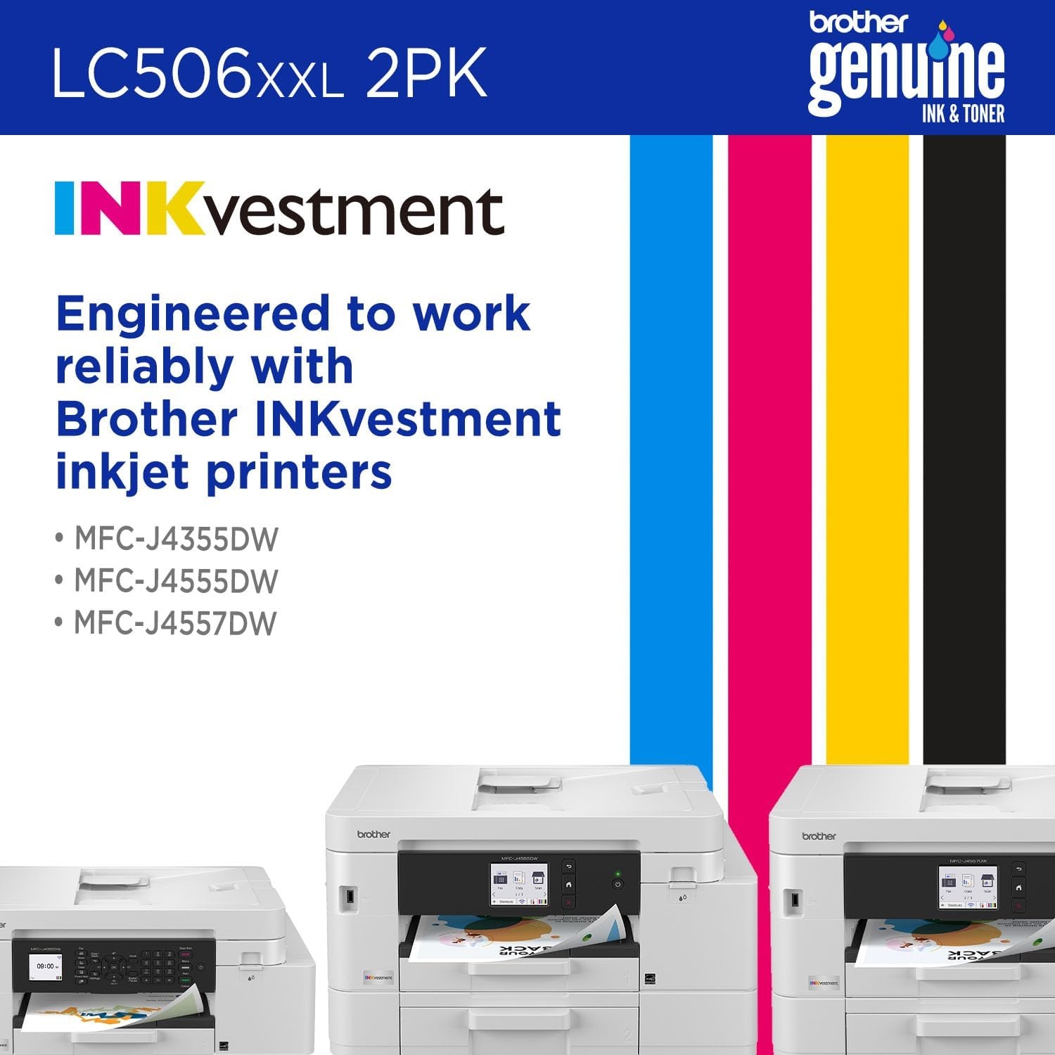 image:imageBrother Genuine LC506XXL2PK Twin Pack Super High Yield Black Ink Cartridges for use INKvestment 4355 4555 and 4557 PrintersBlack