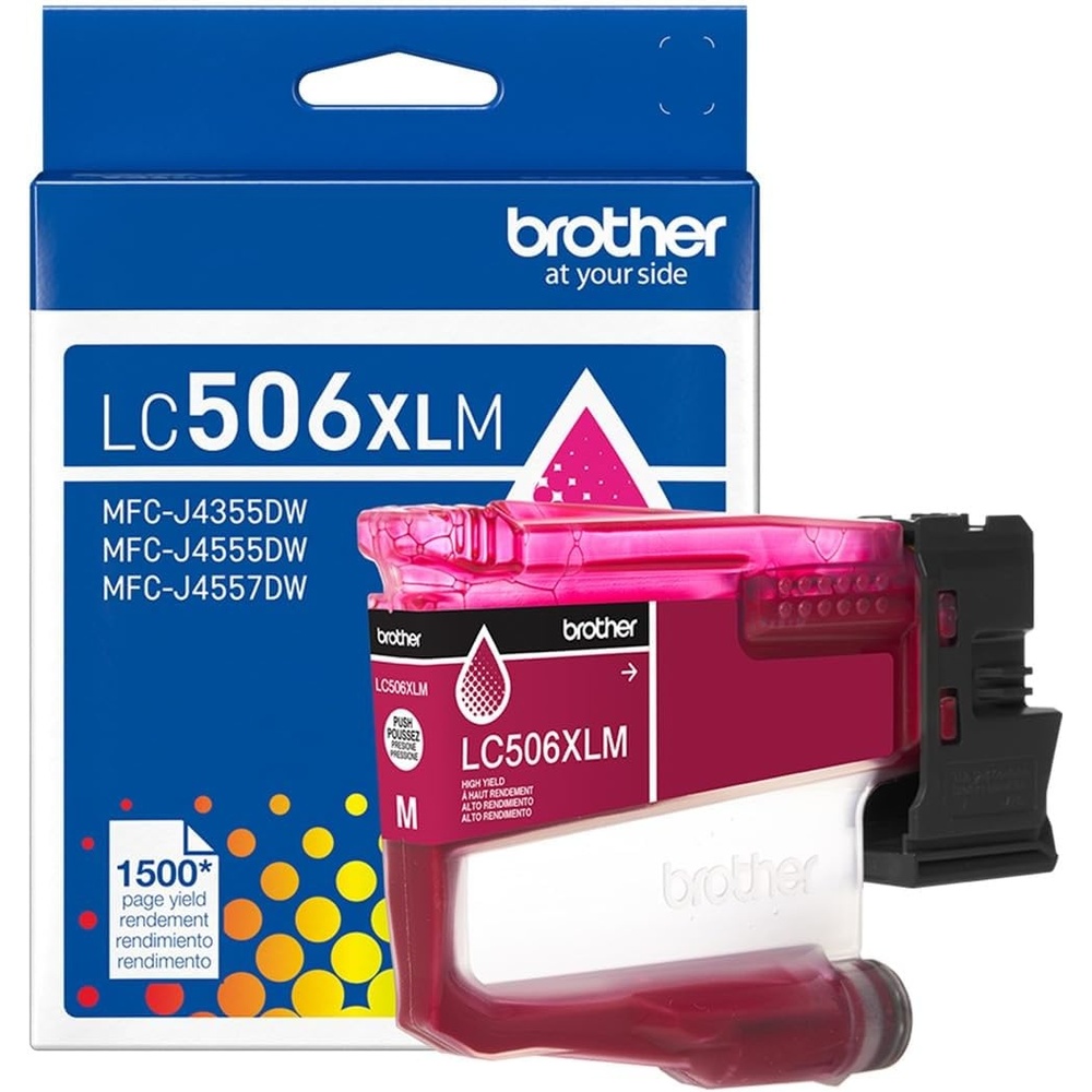 image:imageBrother Genuine LC506BK Standard Yield Black Ink Cartridge for use INKvestment 4355 4555 and 4557 PrintersMagenta