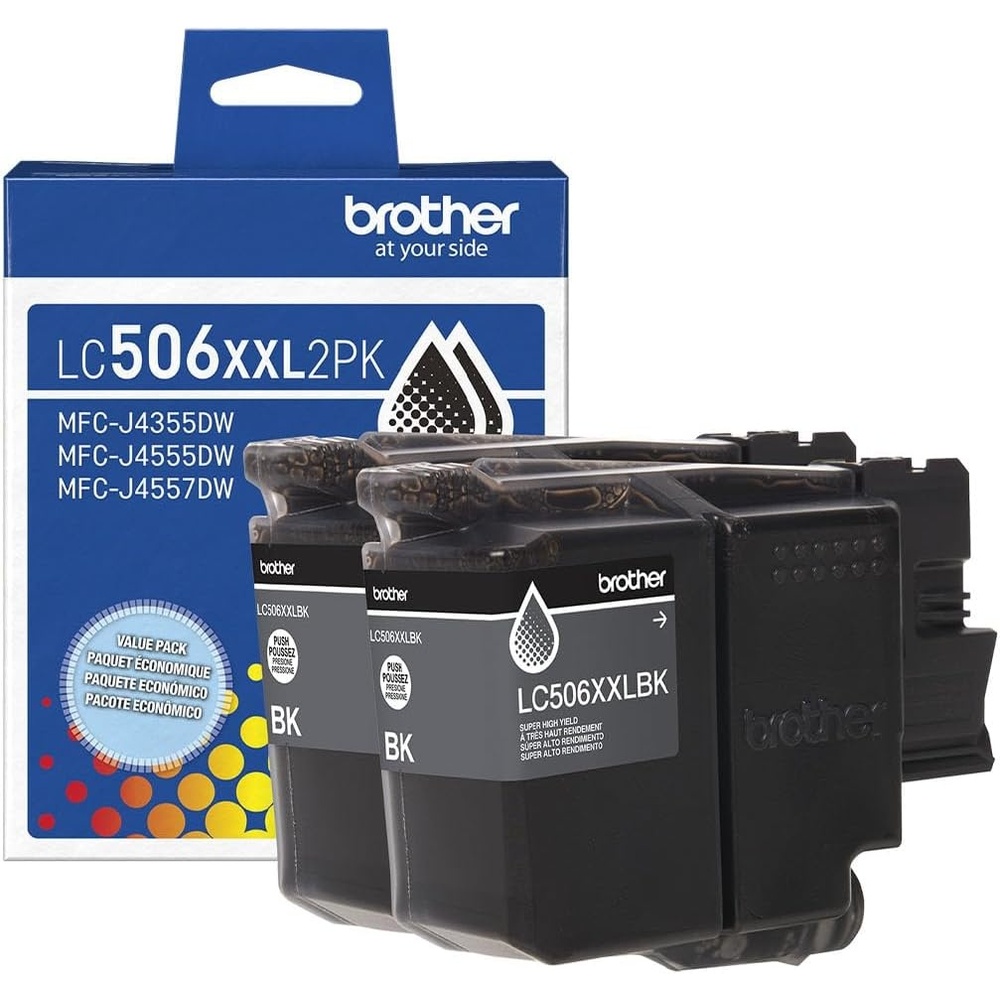 image:imageBrother Genuine LC506XXL2PK Twin Pack Super High Yield Black Ink Cartridges for use INKvestment 4355 4555 and 4557 PrintersBlack