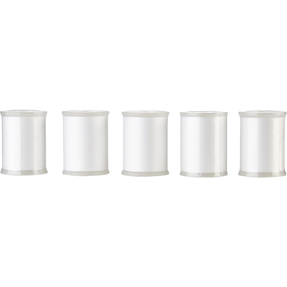 image:imageBrother 5 Pack SAEBT Embroidery Bobbin Thread White 60 Weight for Machine Embroidery